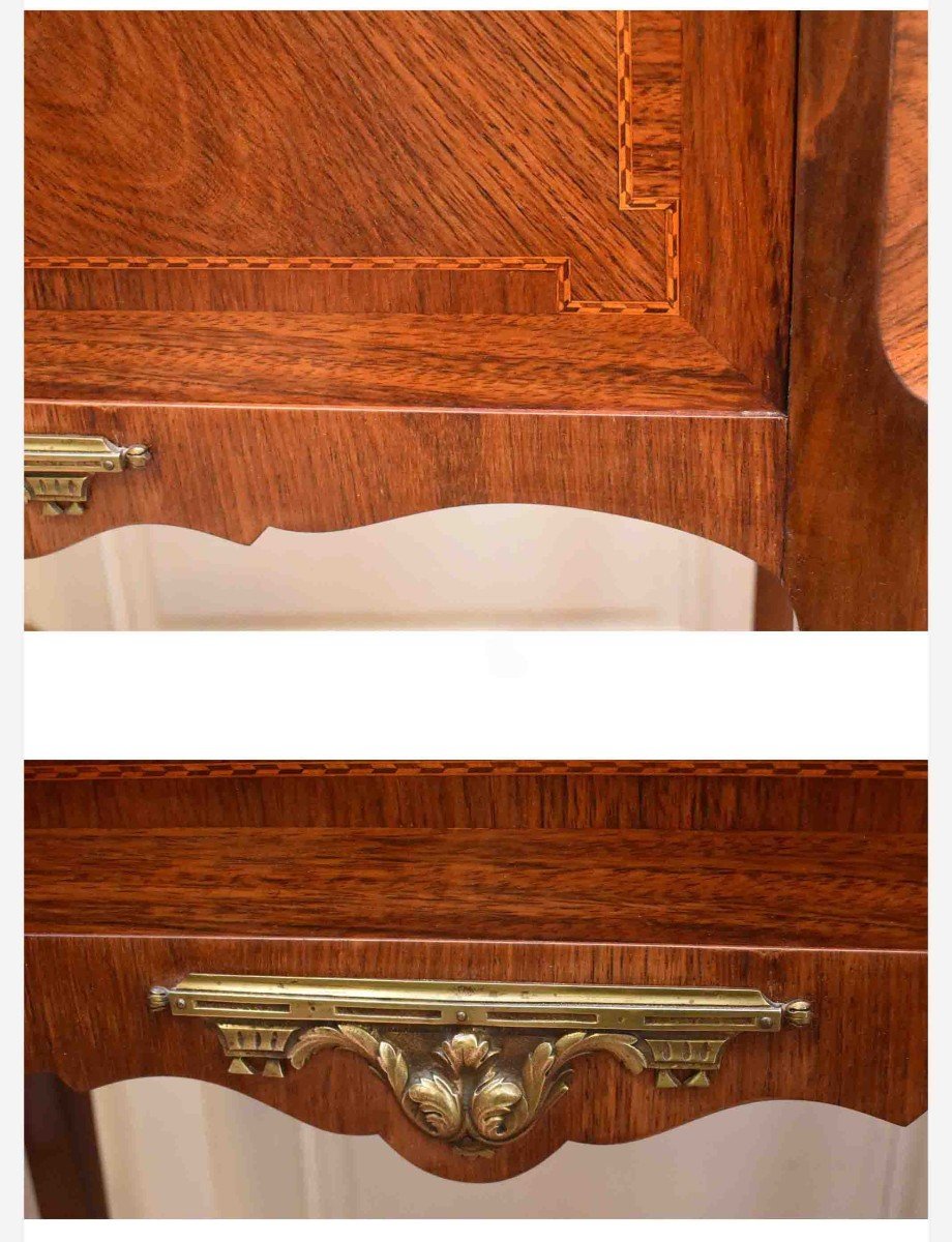 Lady's Secretary, Small Marquetry Drop-leaf Desk, Occasional And Miscellaneous Use Furniture-photo-8