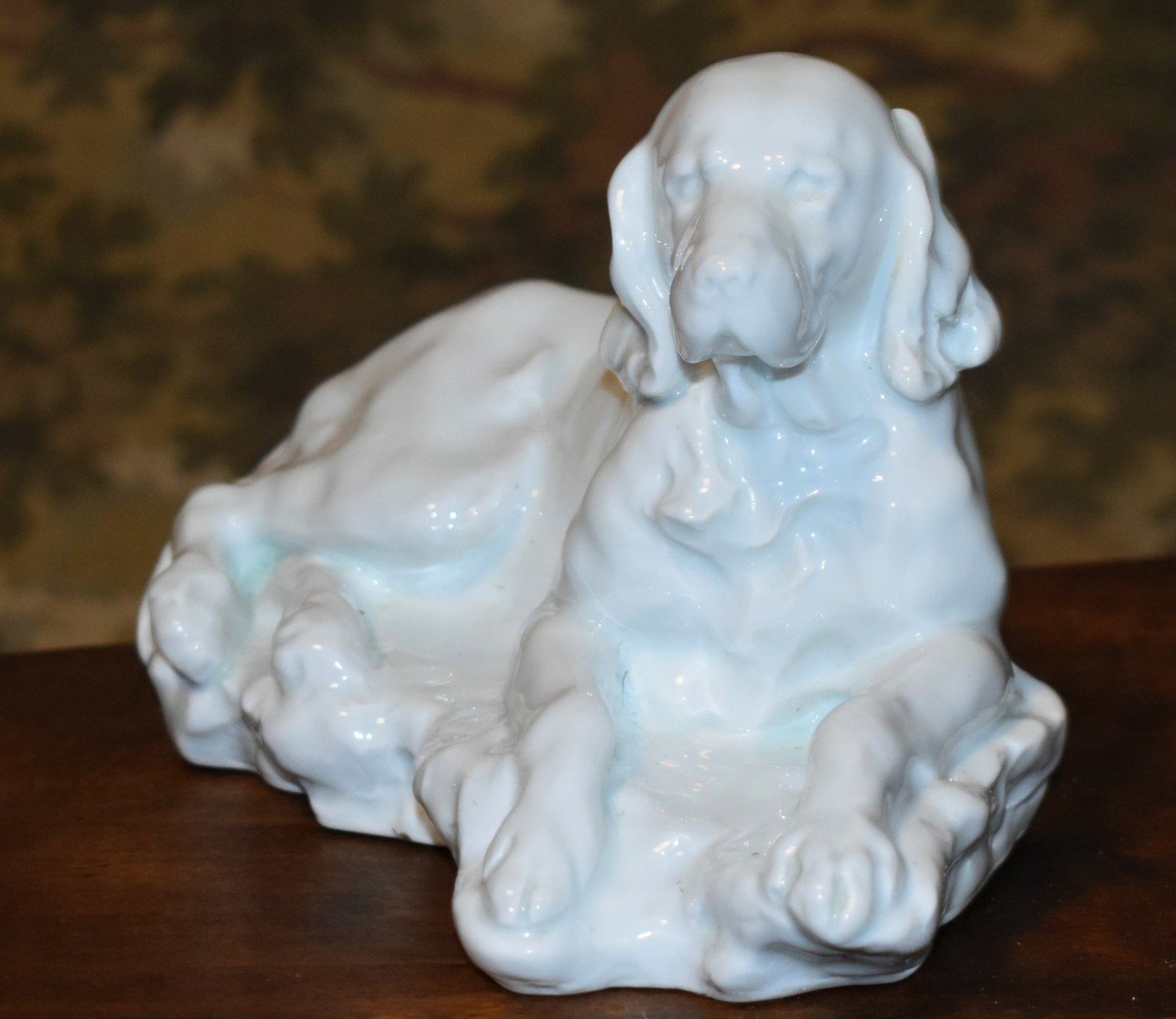 Sujet En Porcelaine Blanche  De Limoges, Statue Chien De Chasse  Haviland d'Après Jules Desbois-photo-4