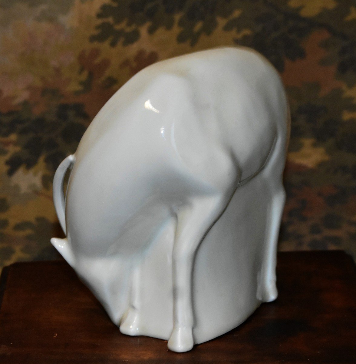 Limoges Cream Enameled Porcelain Subject, Antelope -photo-2