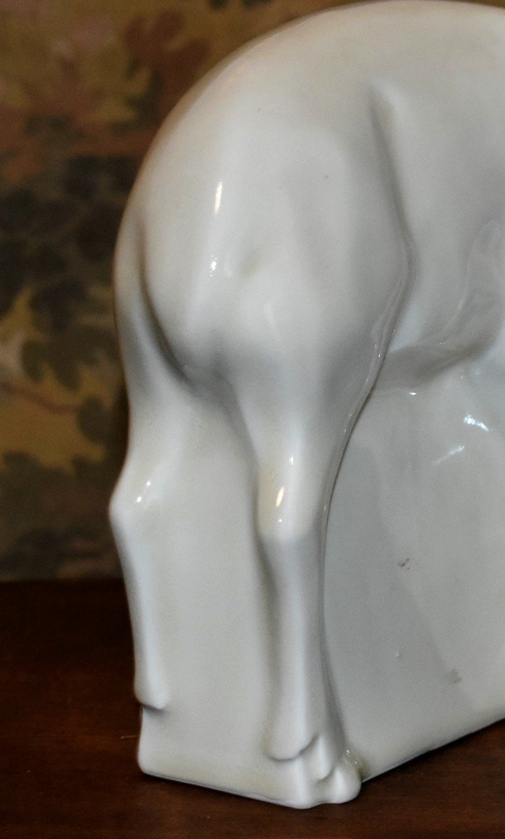 Limoges Cream Enameled Porcelain Subject, Antelope -photo-5