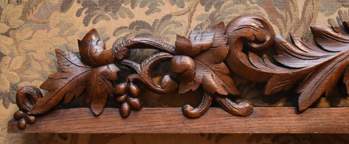 Solid Oak Woodwork Element, Carved And Openwork, Pediment For Door Window Decoration -photo-4