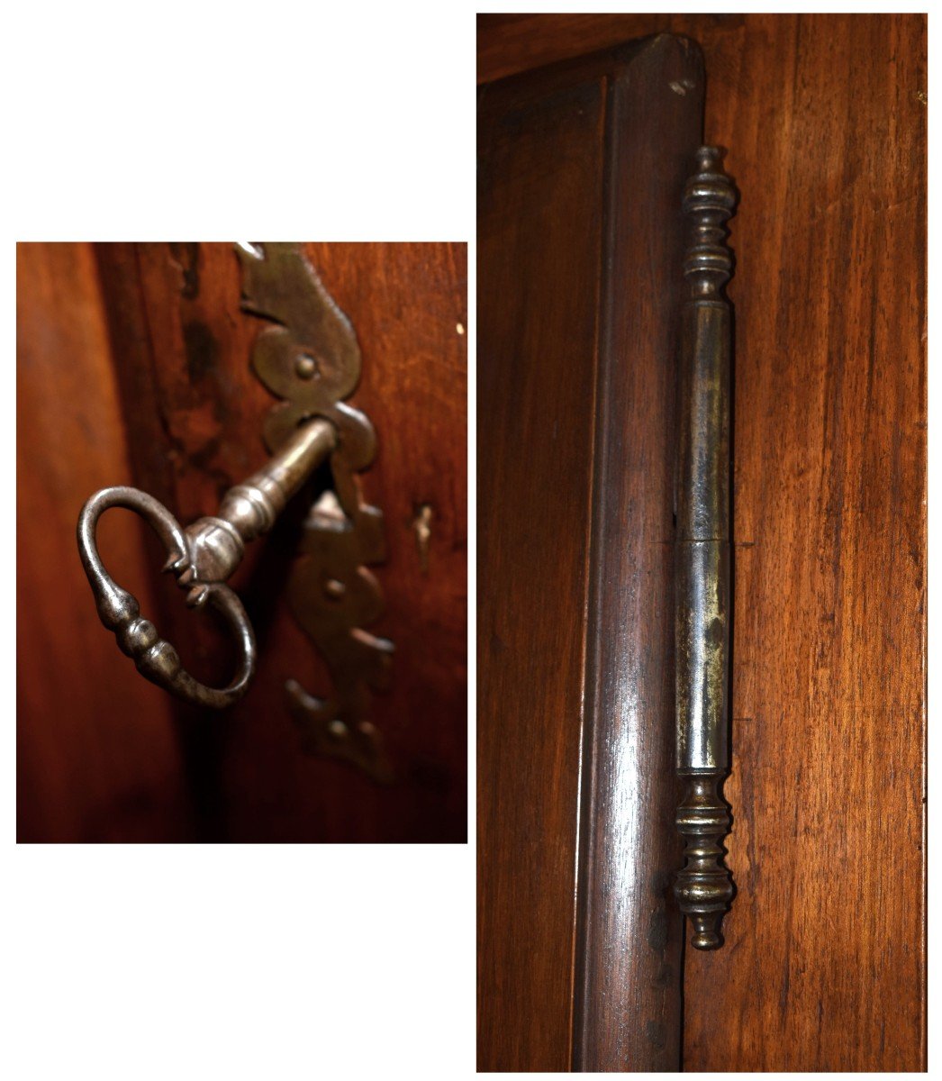 Louis XIII Style Bonnetière In Fruit Wood And Miscellaneous, 1 Door Wardrobe, Diamond Points -photo-7