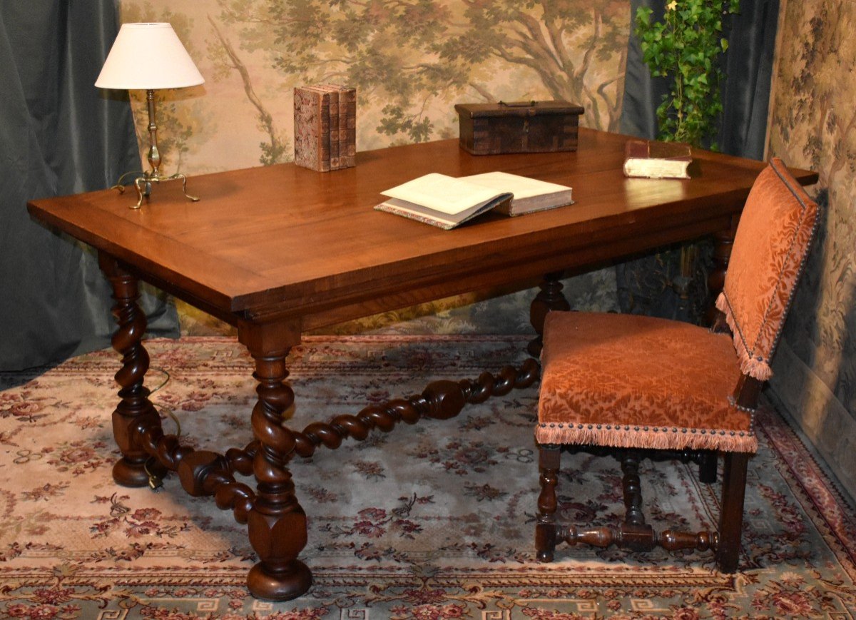 Louis XIII Style Desk, Large Dining Room Center Table For 8 People, Or Presentation -photo-2