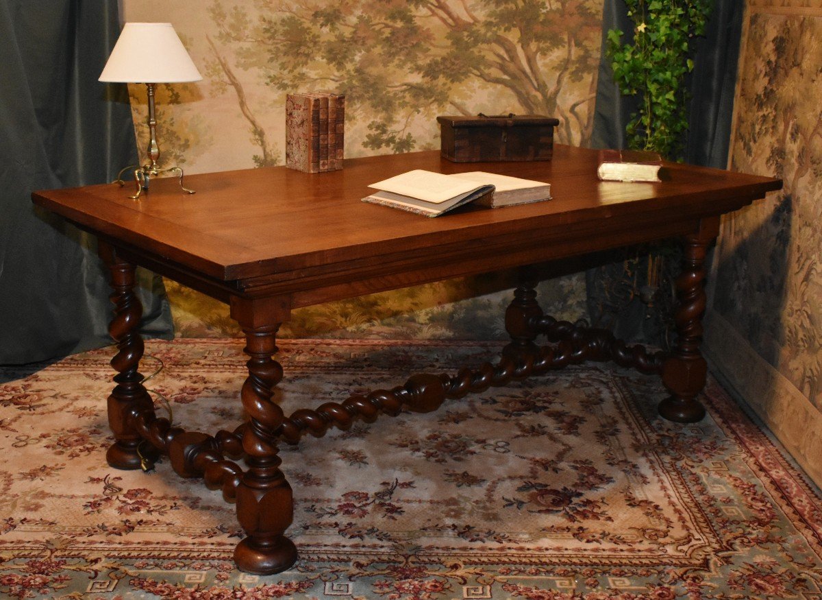 Louis XIII Style Desk, Large Dining Room Center Table For 8 People, Or Presentation -photo-3