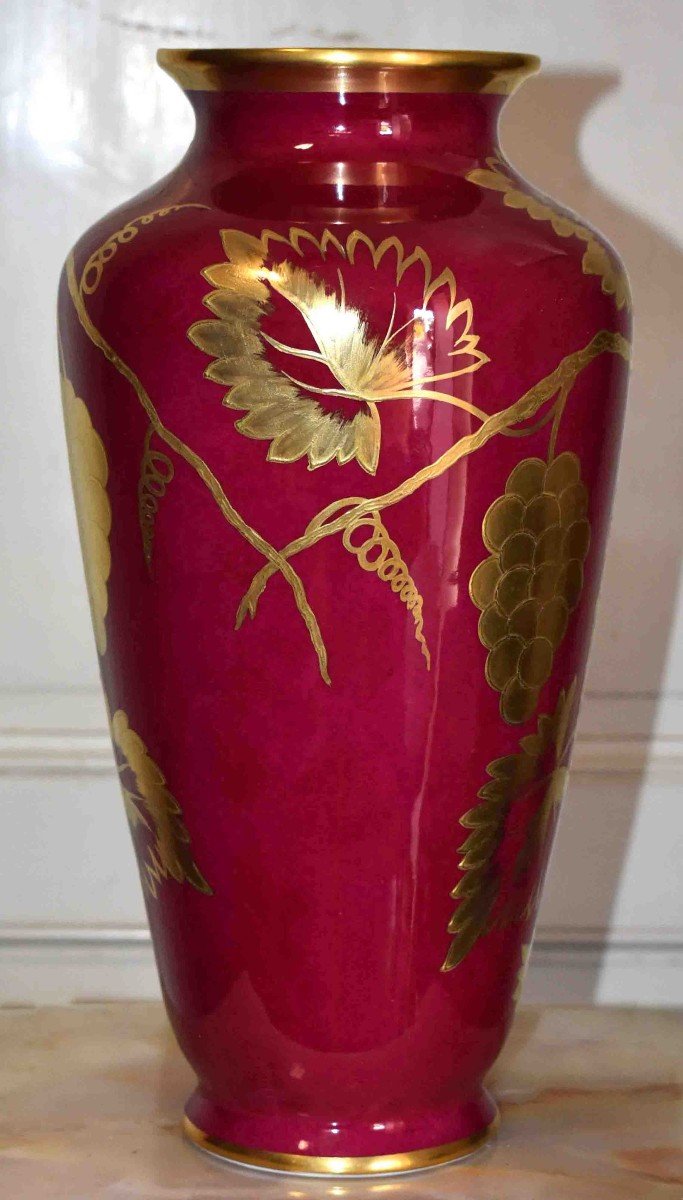 Large Limoges Porcelain Vase, Hand Painted Decor, Diane Coming Out Of The Bath By Bouchet-photo-3