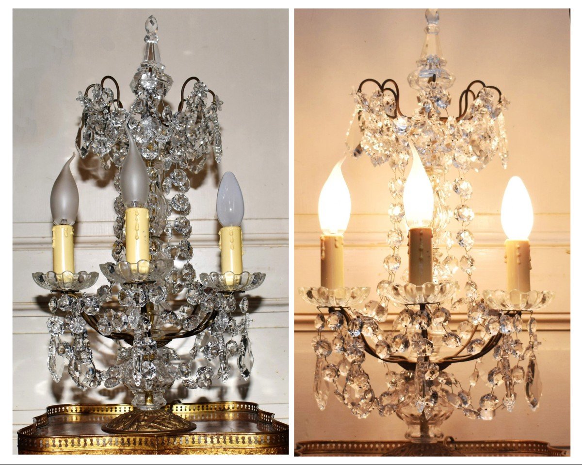 Louis XV Style Girandole With Four Light Arms, Tassels And Cups -photo-3