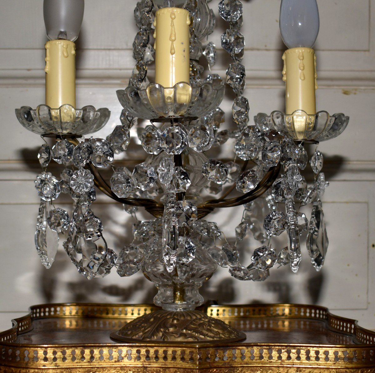 Louis XV Style Girandole With Four Light Arms, Tassels And Cups -photo-4