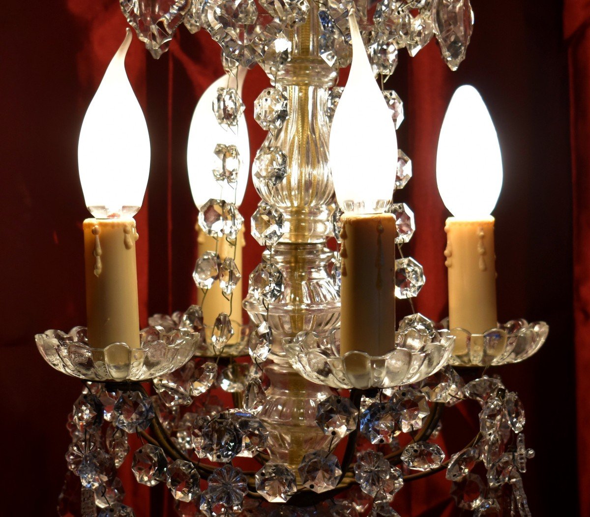 Louis XV Style Girandole With Four Light Arms, Tassels And Cups -photo-2