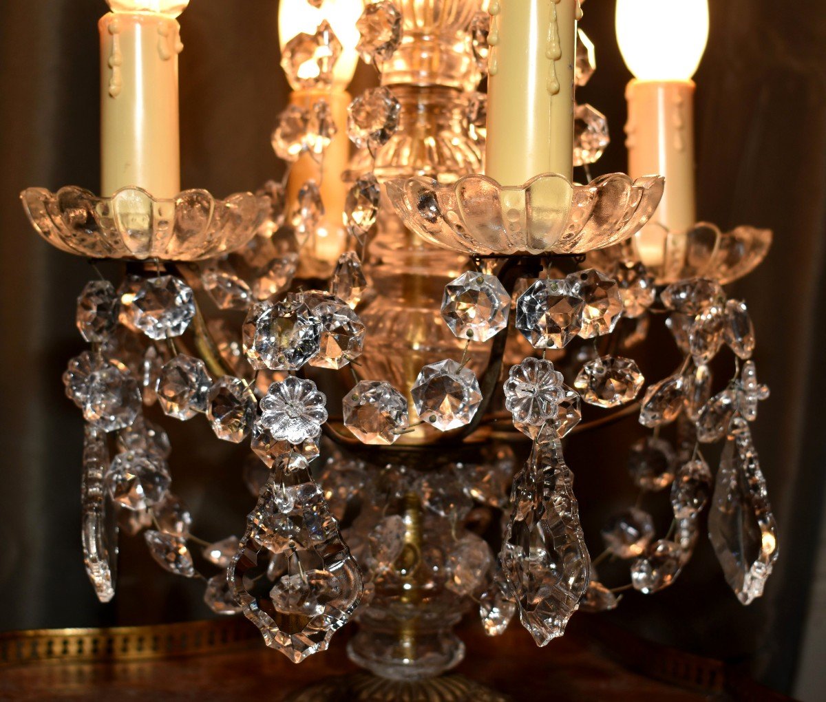 Louis XV Style Girandole With Four Light Arms, Tassels And Cups -photo-3