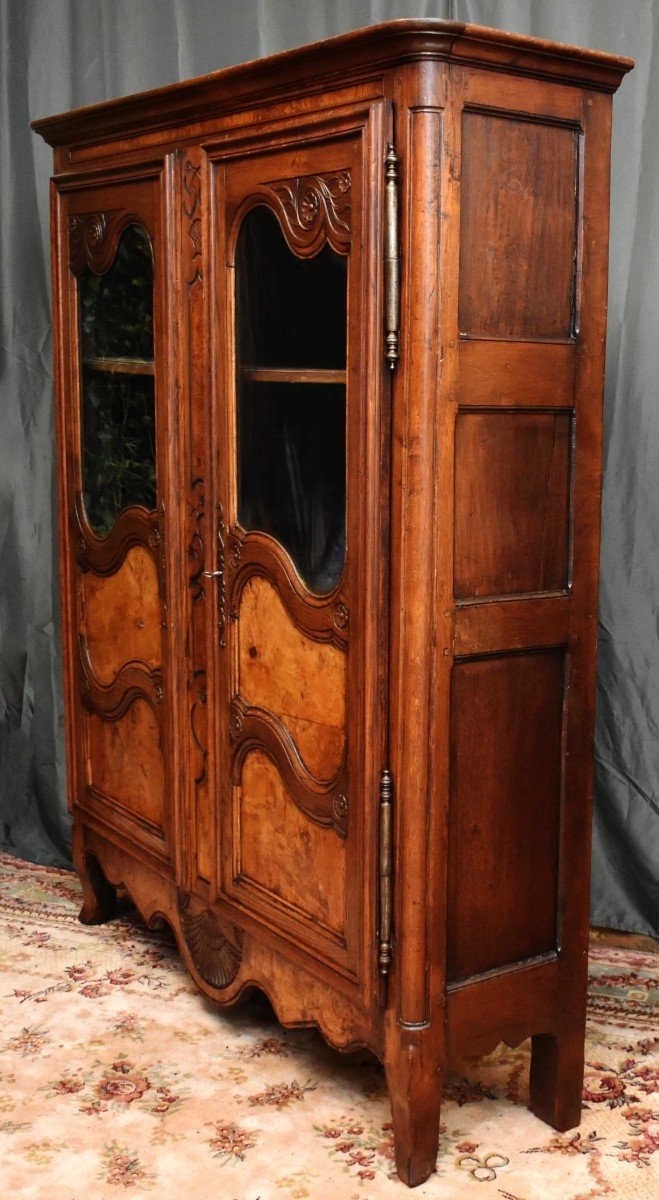 Small Bressane Library, Bresse Region Display Case, Oak And Ash Burl Cabinet, -photo-6