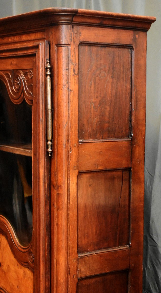 Small Bressane Library, Bresse Region Display Case, Oak And Ash Burl Cabinet, -photo-8