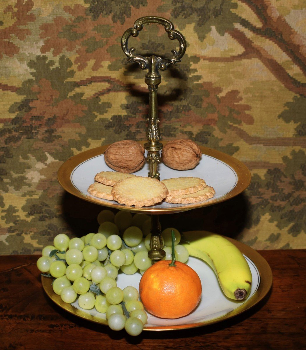 Sweets And Mignardises Holder, Presentation Dish, Limoges Porcelain Centerpiece, -photo-3