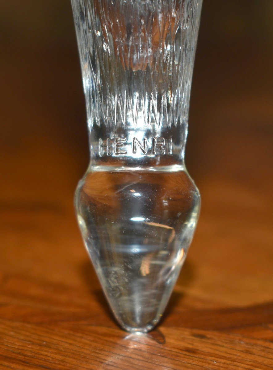 8 Flutes Ou Verres  Cornets Sans Pieds, Appelés Trinquette Ou Cul Sec  à  Pointes  De Diamants-photo-7