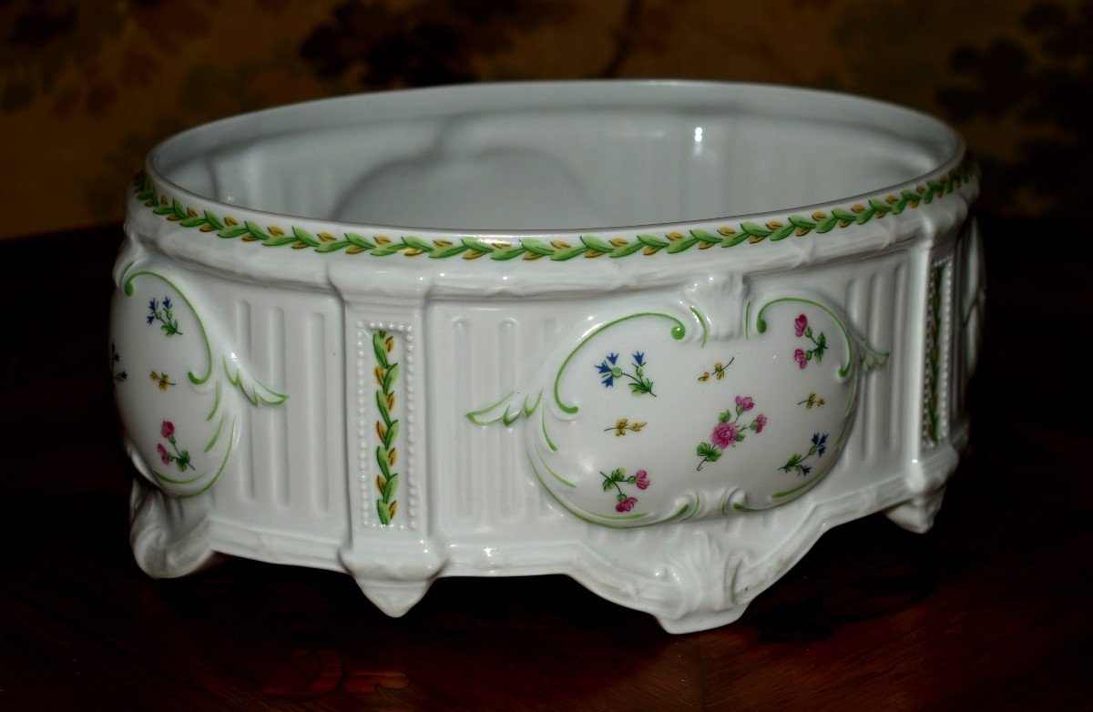 Coupe - Limoges Porcelain Jardiniere, Transitional Style Centerpiece -photo-2