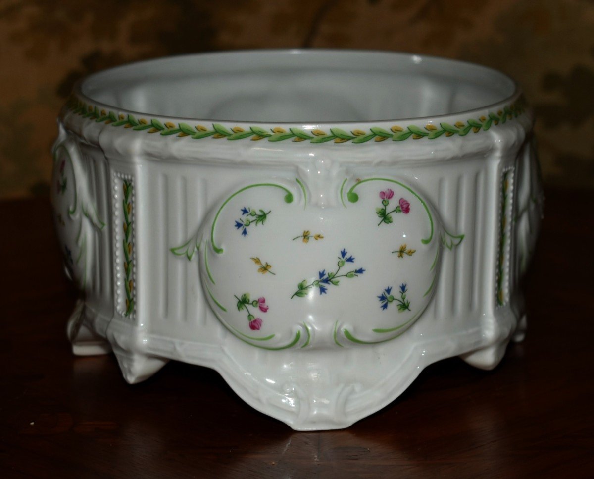 Coupe - Limoges Porcelain Jardiniere, Transitional Style Centerpiece -photo-4