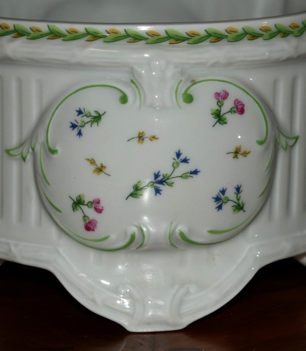 Coupe - Limoges Porcelain Jardiniere, Transitional Style Centerpiece -photo-1