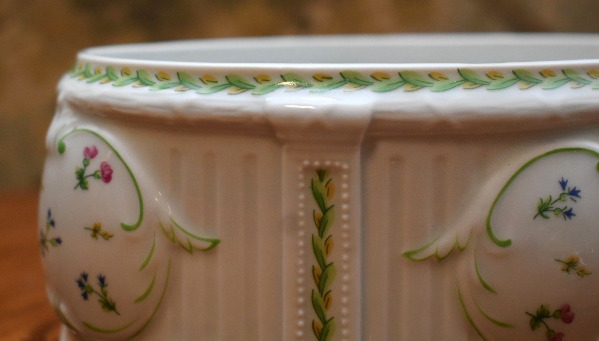 Coupe - Limoges Porcelain Jardiniere, Transitional Style Centerpiece -photo-3