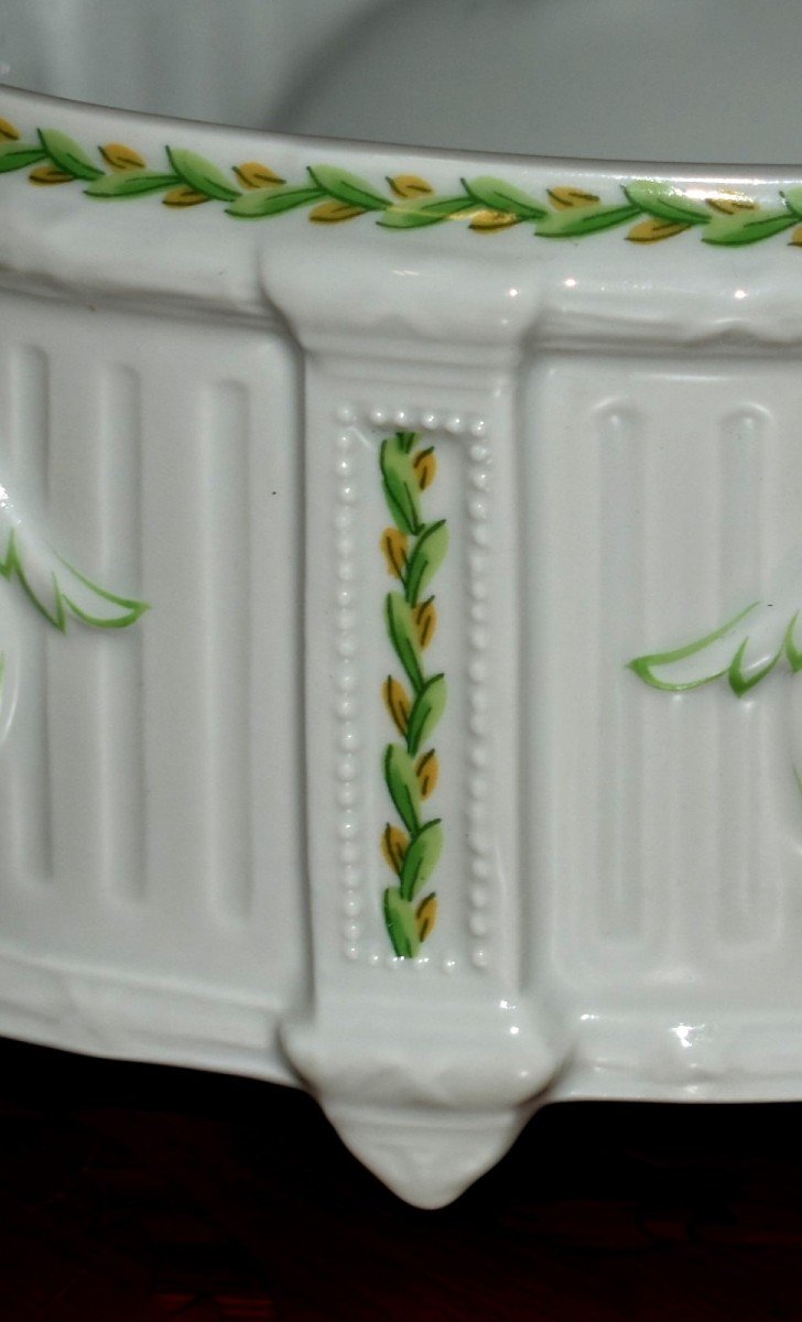 Coupe - Limoges Porcelain Jardiniere, Transitional Style Centerpiece -photo-4