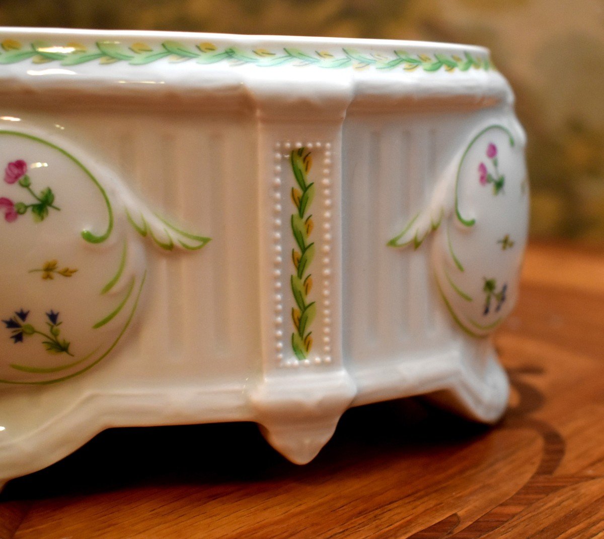 Coupe - Limoges Porcelain Jardiniere, Transitional Style Centerpiece -photo-5