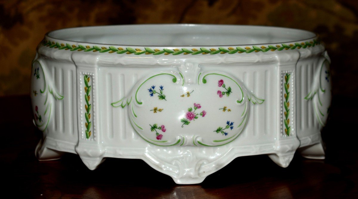 Coupe - Limoges Porcelain Jardiniere, Transitional Style Centerpiece 