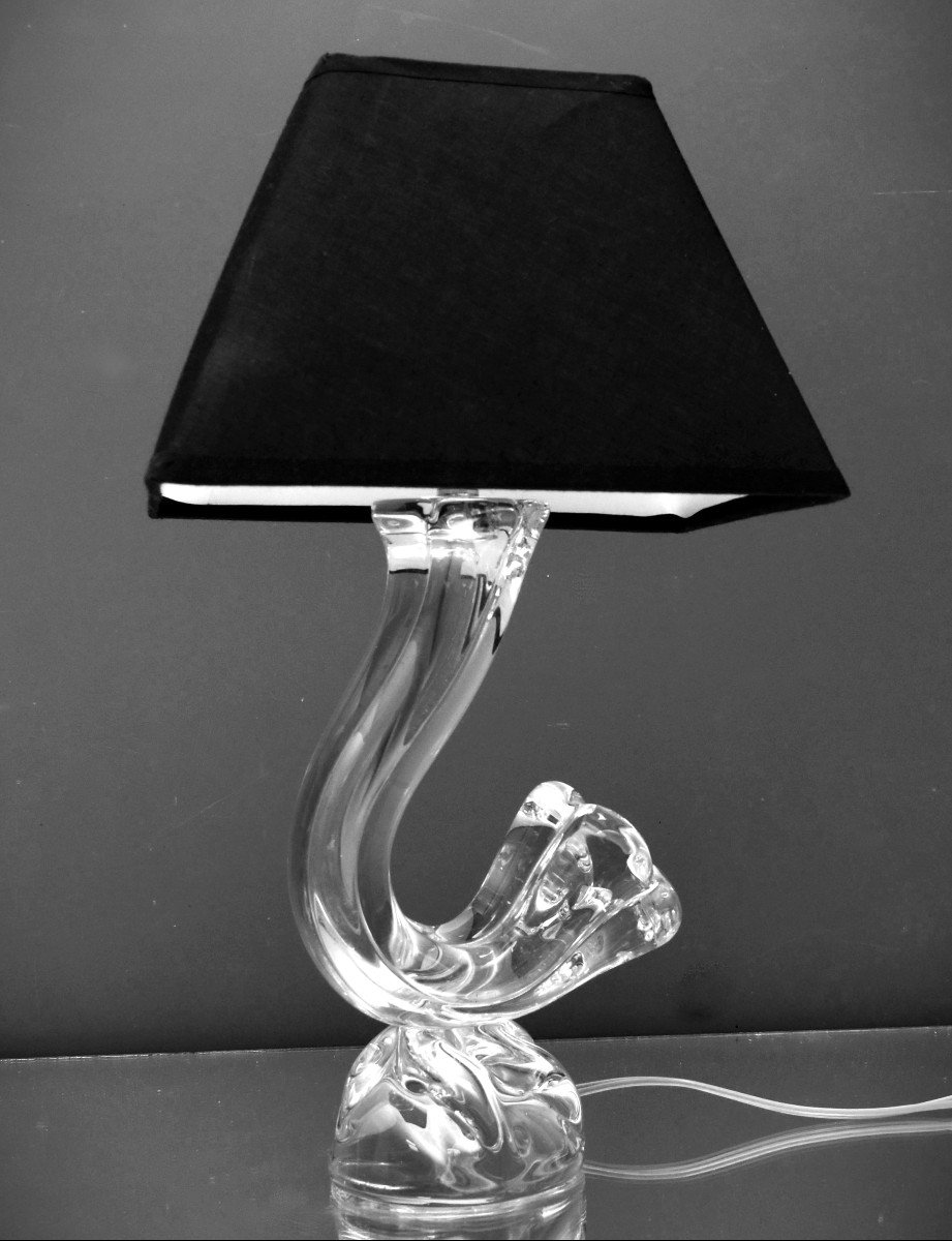 Lampe En Cristal Signée Daum-photo-3