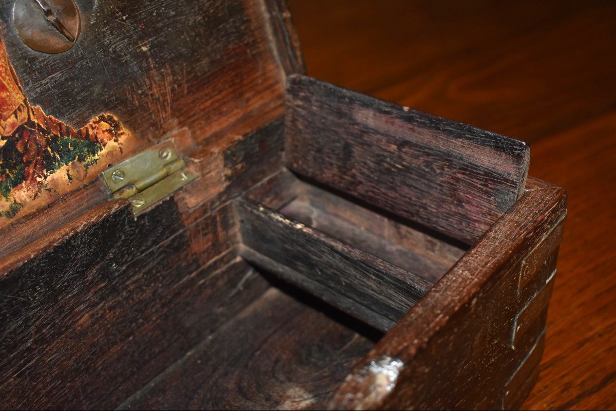 Petit Coffre en bois , Coffret de mariage , petite boite .-photo-4