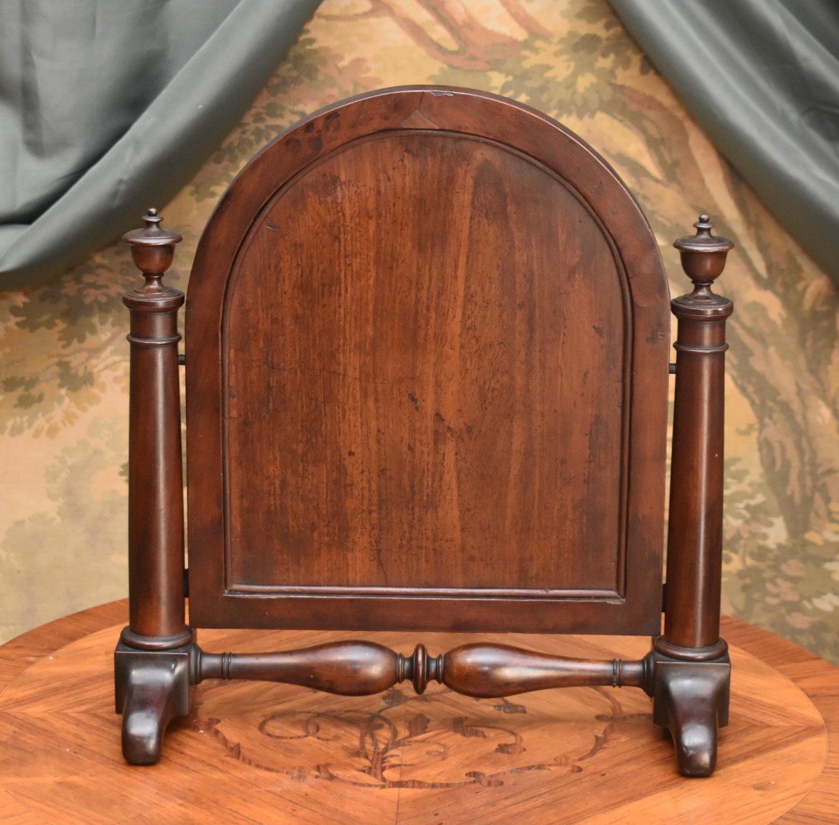 Mahogany And Mahogany Veneer Psyche, 19th Century Table Mirror, -photo-3