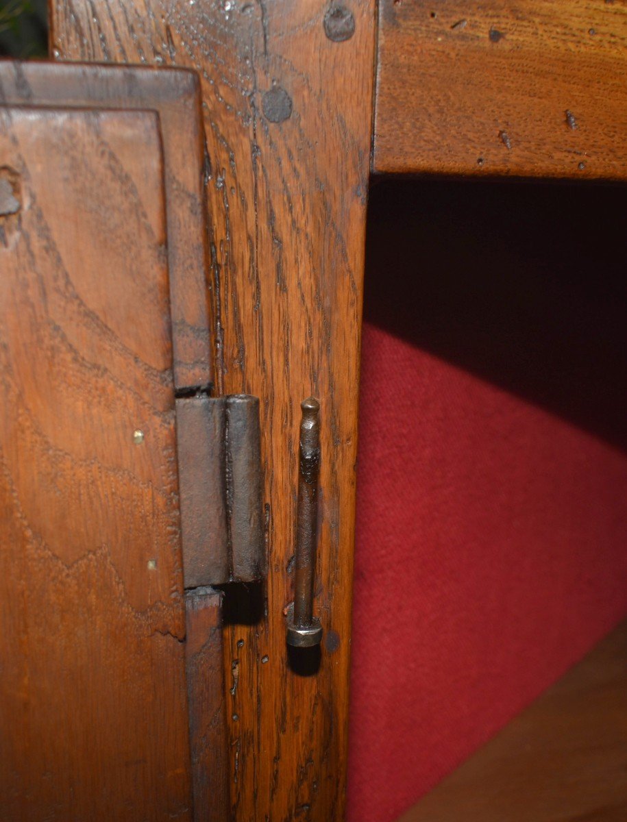 Louis XIII Style Corner Cabinet With Diamond Points, 2 Doors And Top Forming A Corner Bibus-photo-6