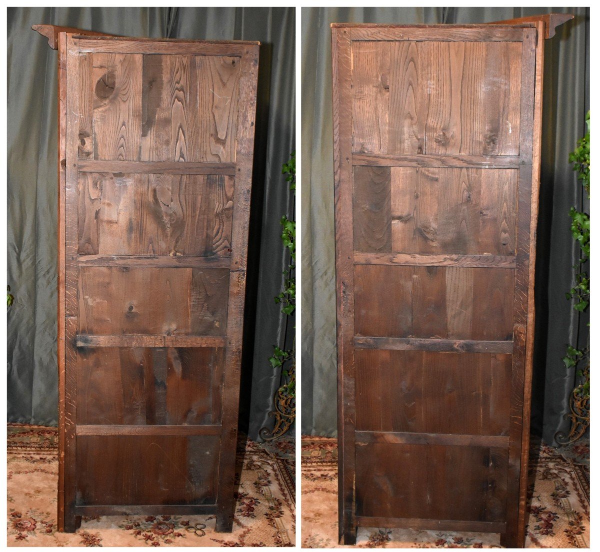 Louis XIII Style Corner Cabinet With Diamond Points, 2 Doors And Top Forming A Corner Bibus-photo-7