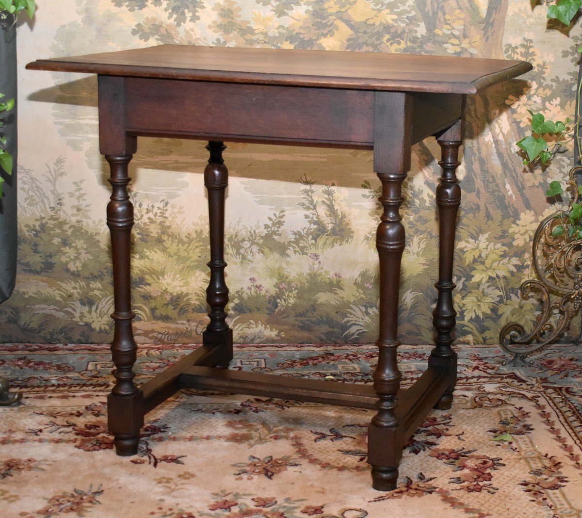 Small Side Table, Small Desk Or Louis XIII - Louis XIV Style Flying Furniture In Oak-photo-5