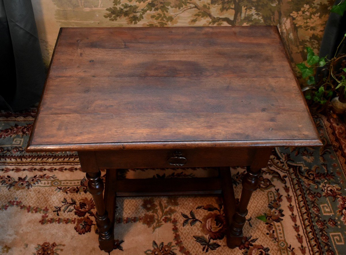 Small Side Table, Small Desk Or Louis XIII - Louis XIV Style Flying Furniture In Oak-photo-7