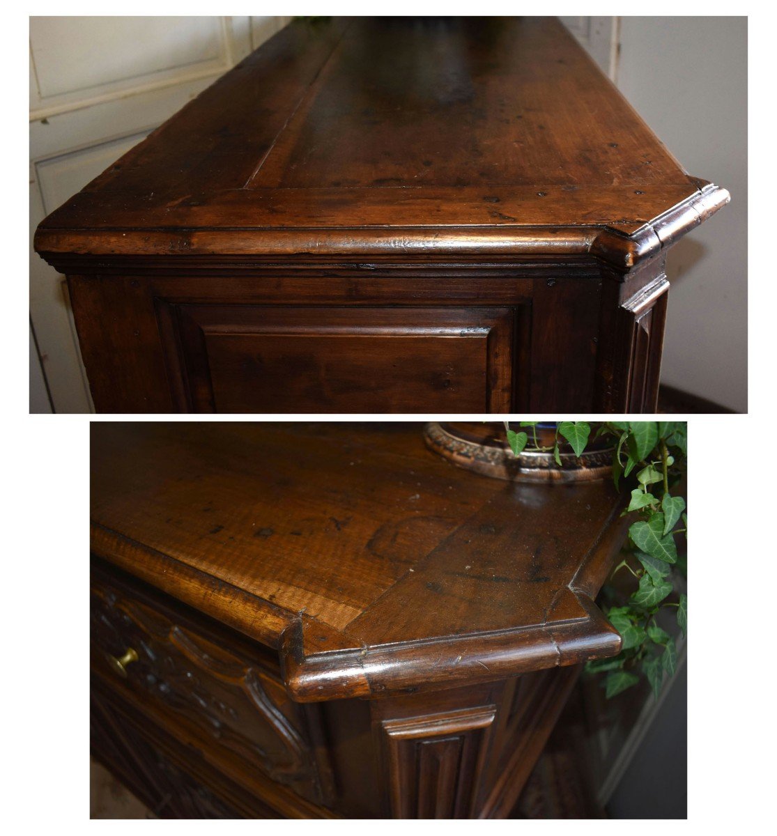 Important Low Buffet At Support Height In Solid Walnut, End Of The 17th, Beginning Of The 18th Century  -photo-6