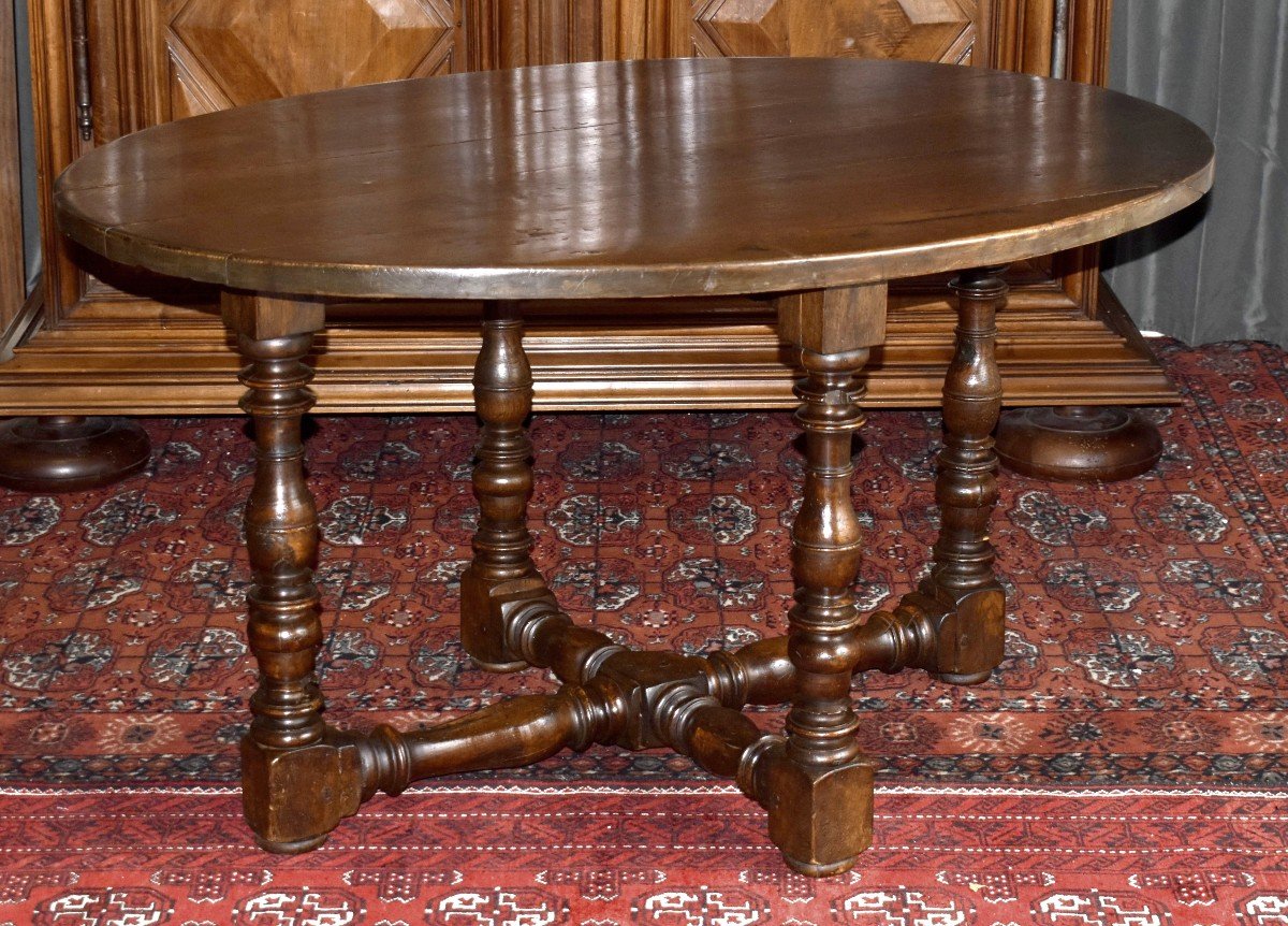 Table Ovale ,  Guéridon  De Milieu , De Style Louis XIII - Louis XIV , Salle à Manger, Chêne .-photo-3