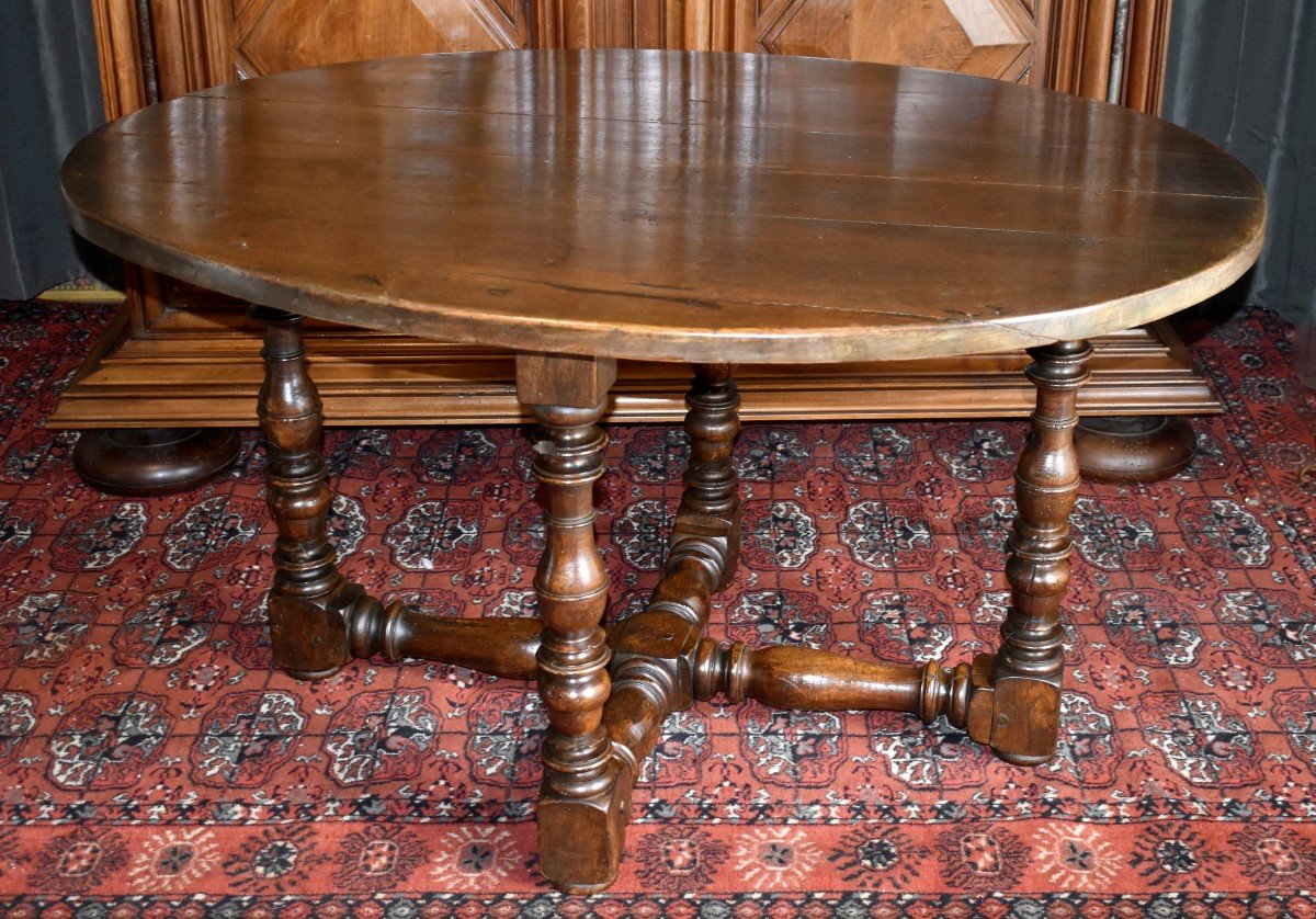 Table Ovale ,  Guéridon  De Milieu , De Style Louis XIII - Louis XIV , Salle à Manger, Chêne .-photo-4