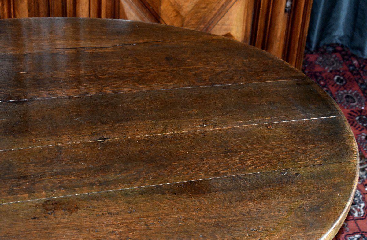 Table Ovale ,  Guéridon  De Milieu , De Style Louis XIII - Louis XIV , Salle à Manger, Chêne .-photo-3