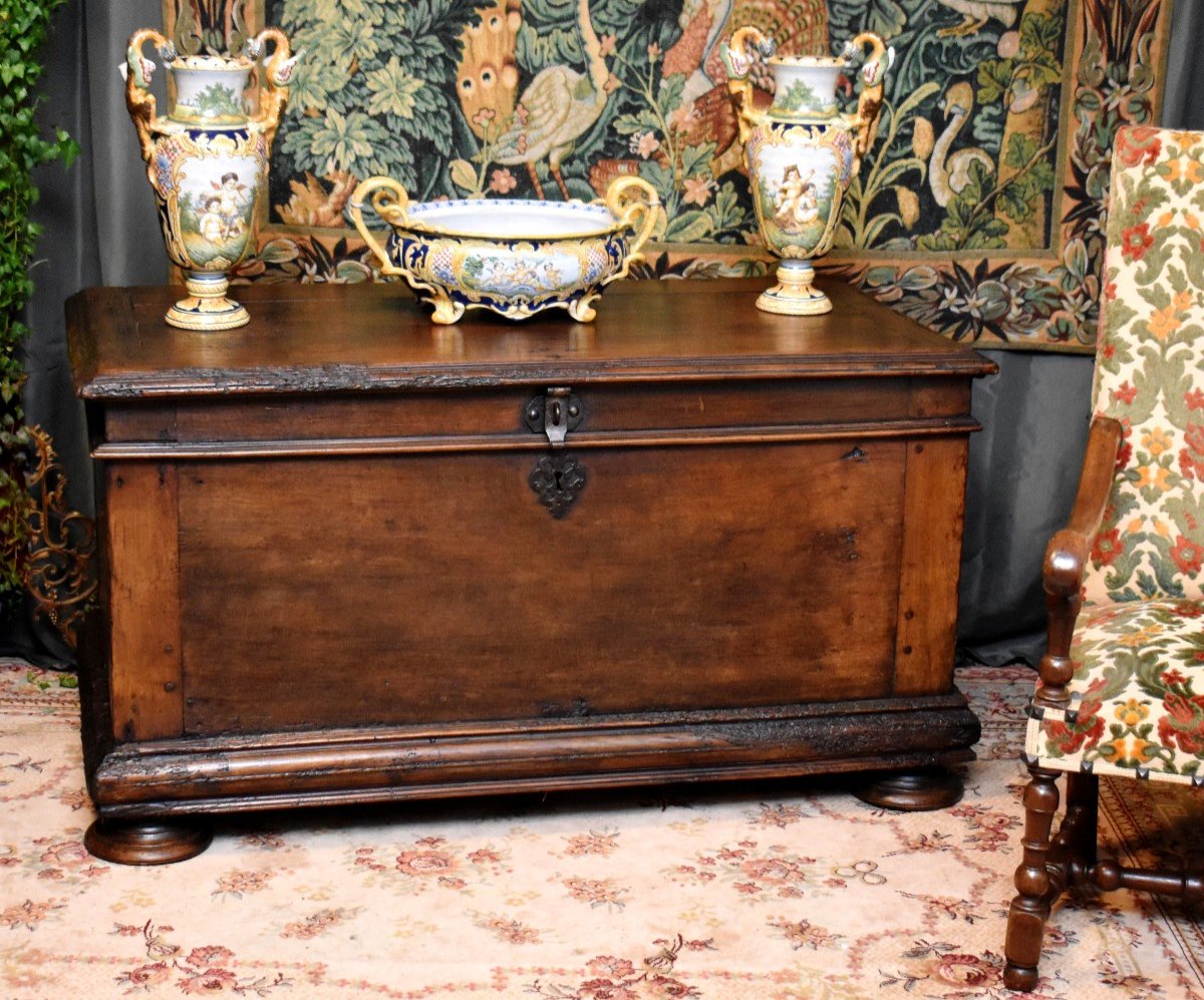 Very Large Périgourdin Wedding Chest In Solid Walnut, Early 18th Century.                   -photo-2