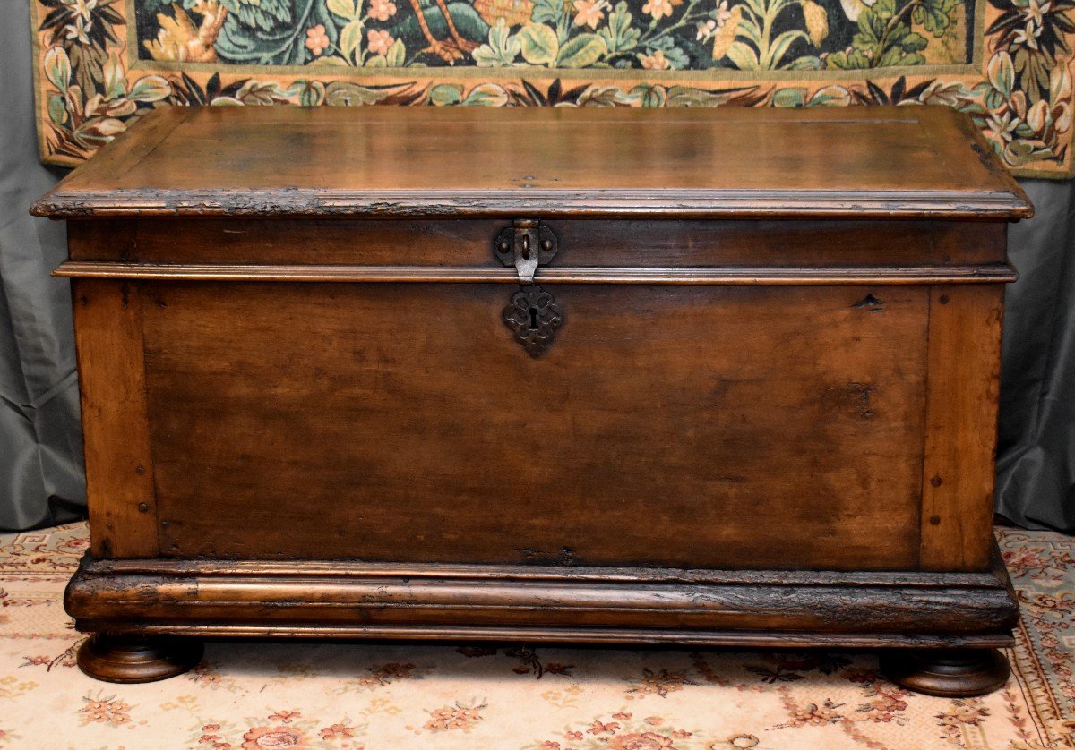 Very Large Périgourdin Wedding Chest In Solid Walnut, Early 18th Century.                   -photo-3