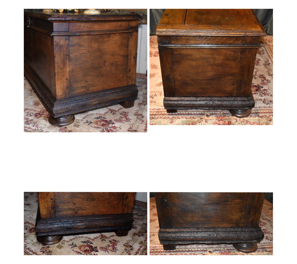 Very Large Périgourdin Wedding Chest In Solid Walnut, Early 18th Century.                   -photo-4