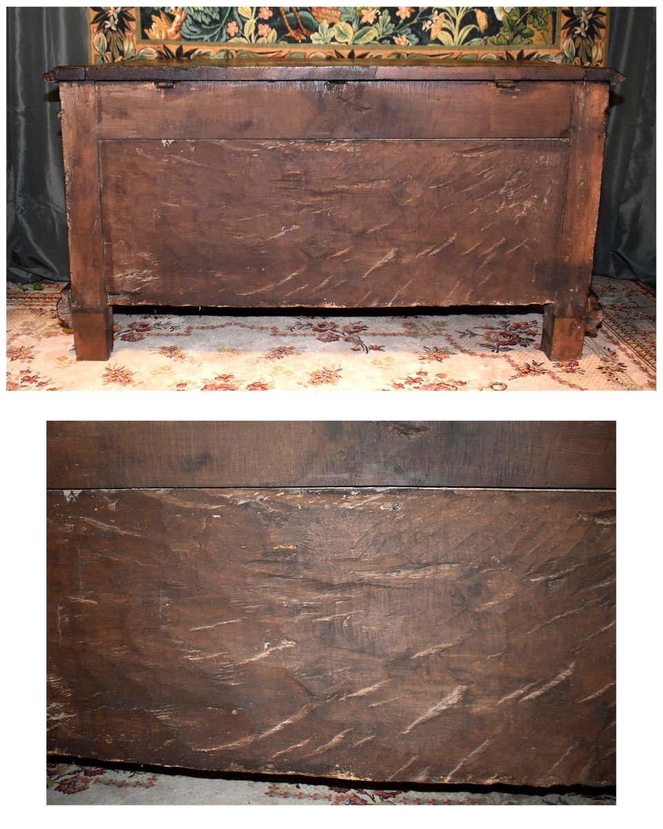 Very Large Périgourdin Wedding Chest In Solid Walnut, Early 18th Century.                   -photo-7