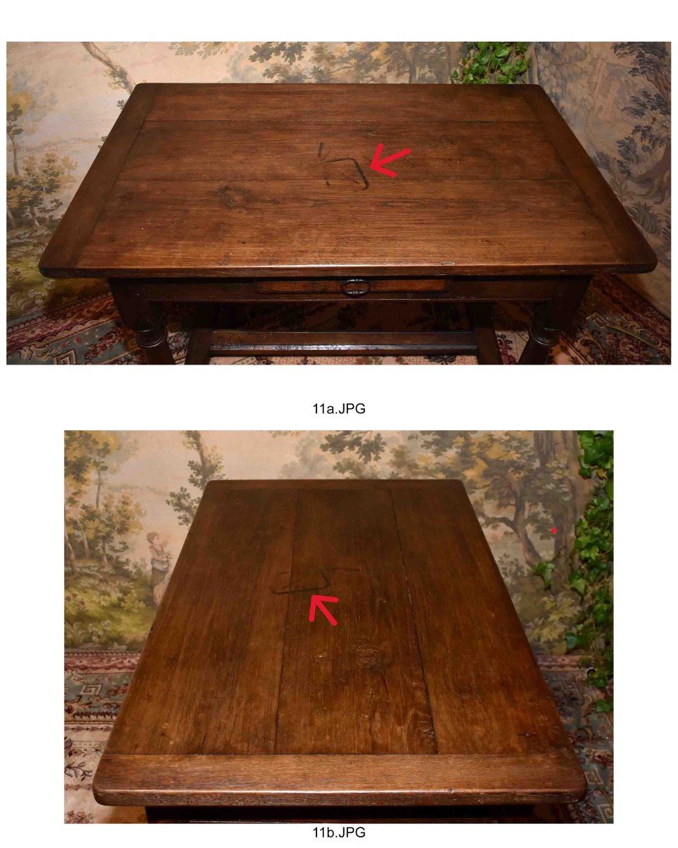 Writing Table, Desk, Kitchen Or Dining Room Table, Louis XIII Style Oak Console-photo-8