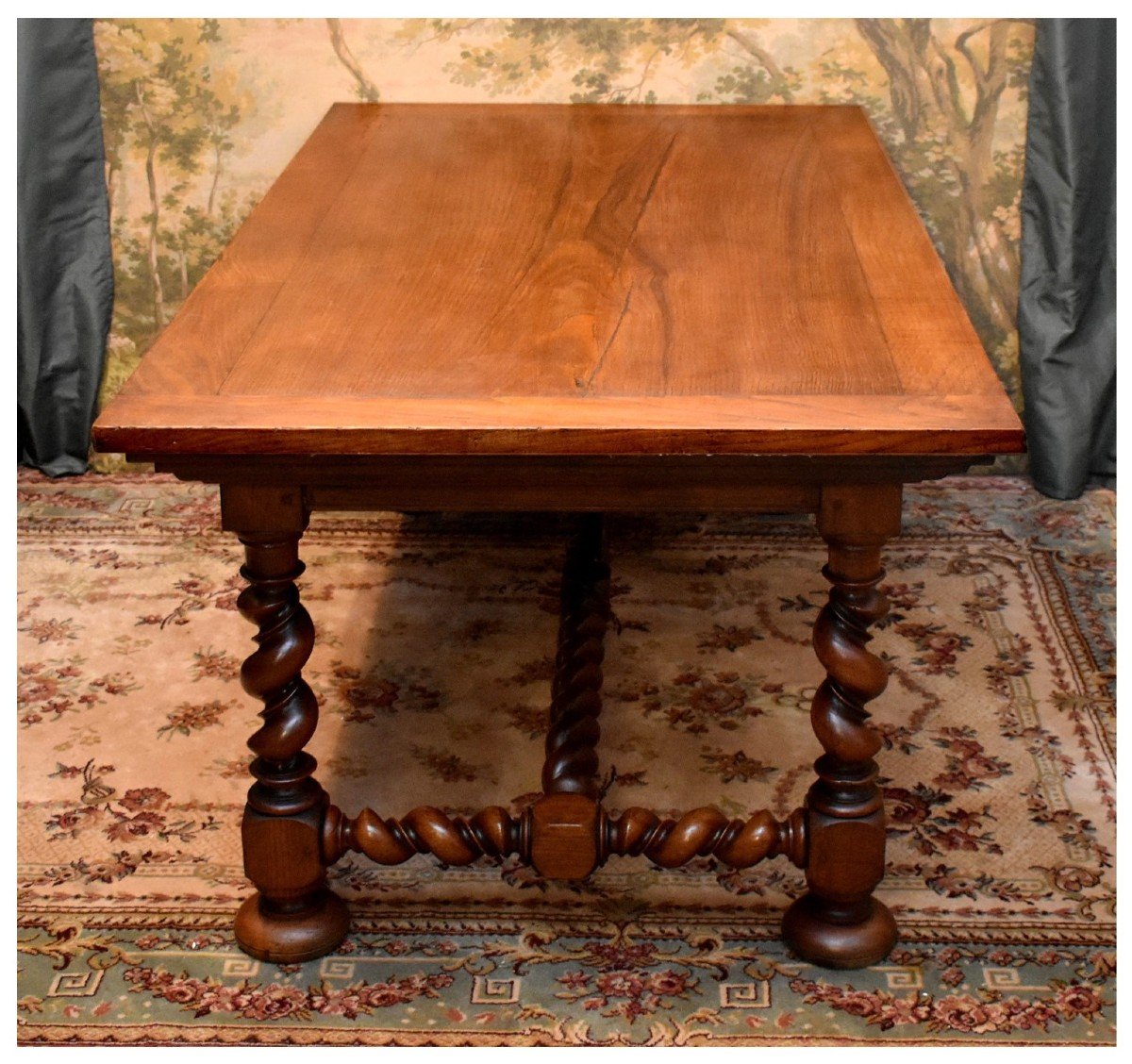 Table  De Salle à Manger ou de service De Style Louis XIII,  Pieds Torsades ou console       -photo-1