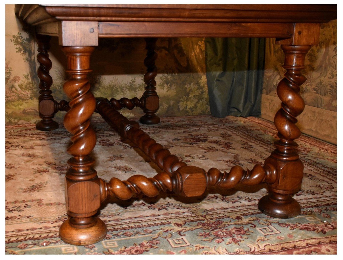 Table  De Salle à Manger ou de service De Style Louis XIII,  Pieds Torsades ou console       -photo-4