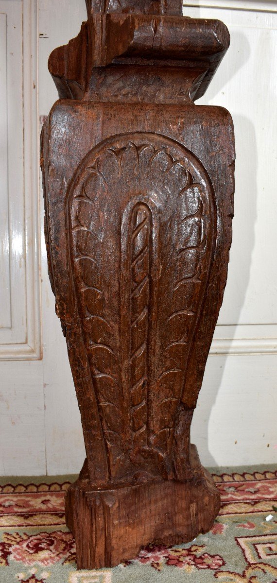 Architectural Element, Column, Renaissance Woodwork, 16th Century. Henry II Period-photo-2