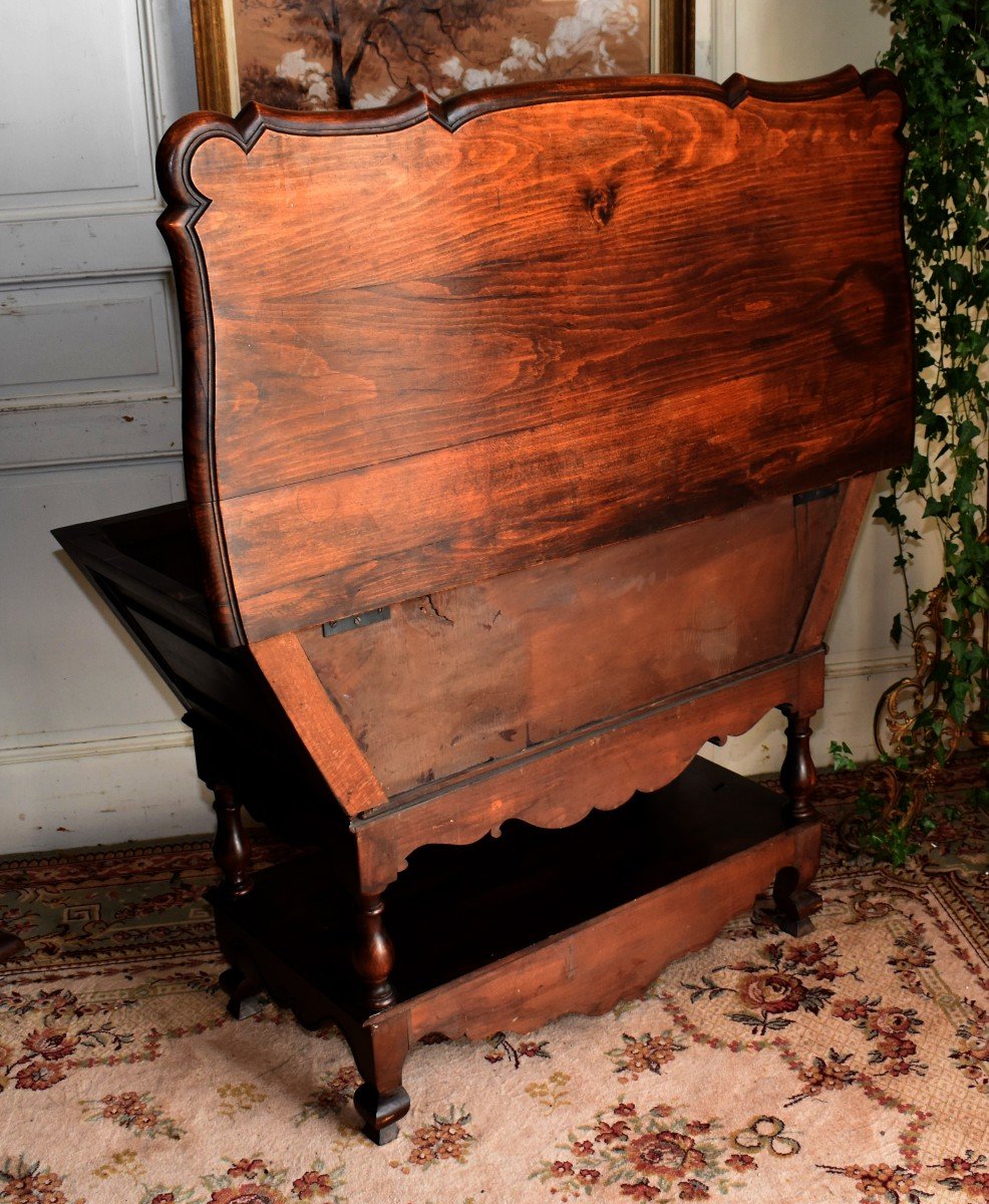 Louis XV Style Waxed Wood Provencal Kneading Trough, Basket Decorated With Musical Attributes And Flowers-photo-6