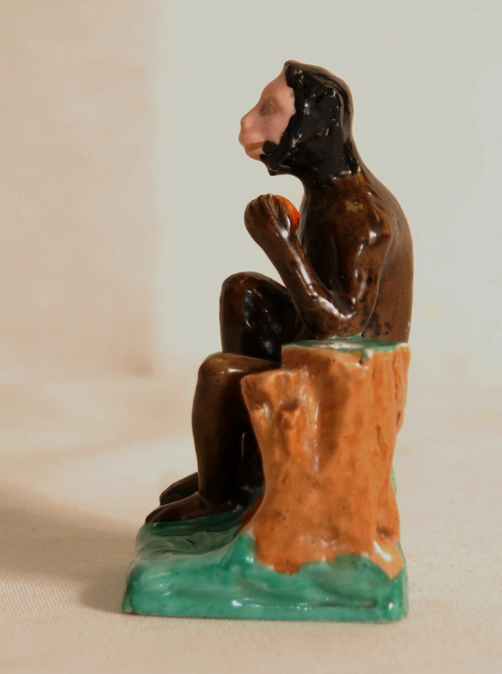 XIXth Century Porcelain Inkwell, Monkey.-photo-4