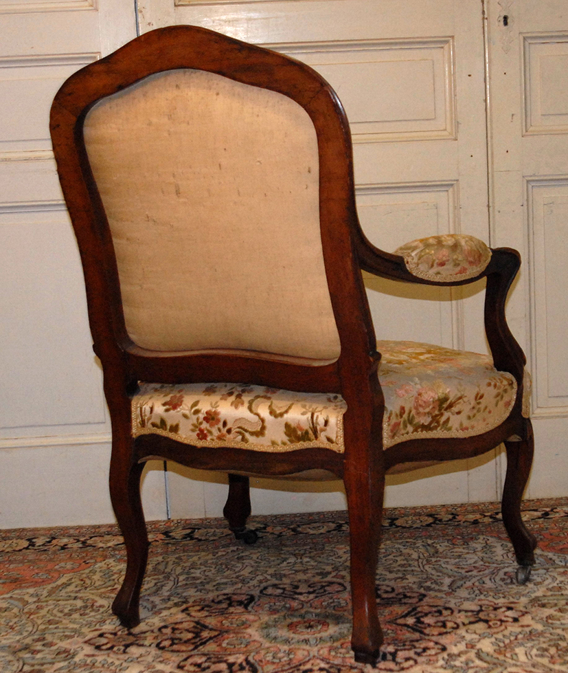 Pair Of Louis XV Style Armchairs, XIX Eme, Mahogany.-photo-5