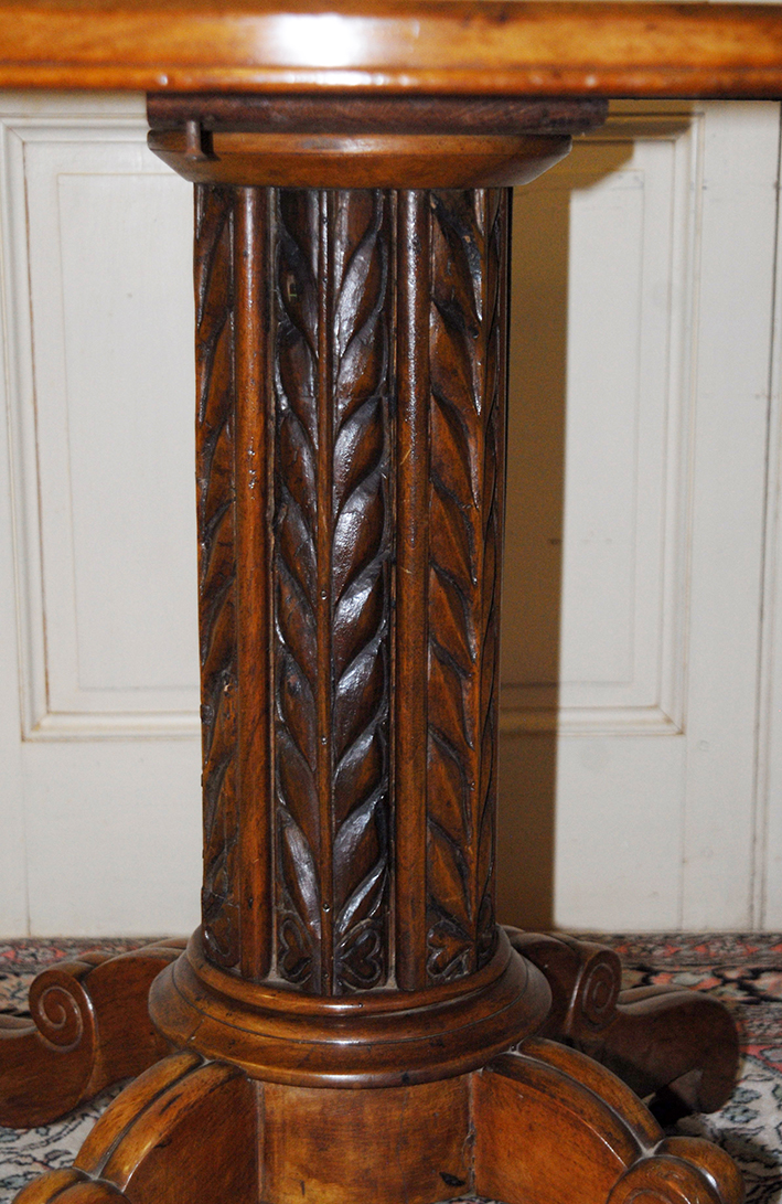 Pedestal In Walnut Foot Tripod XIX Eme-photo-2