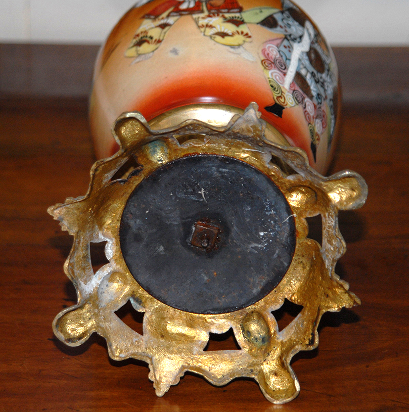 Porcelain Vase From Japan Mounted In Oil Lamp, Nineteenth.-photo-7