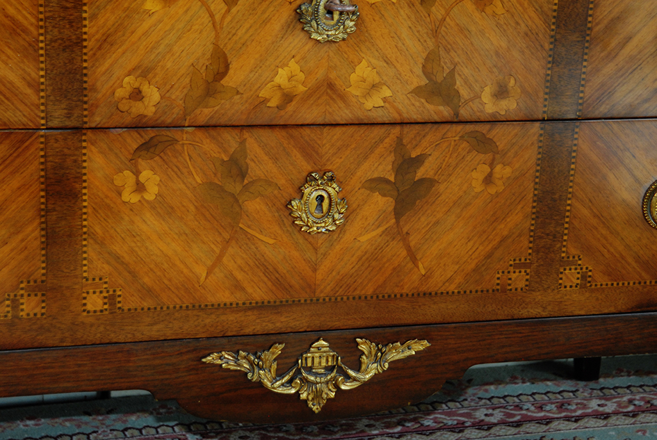 Commode marquetée De Style Transition Louis XV Louis XVI .-photo-4