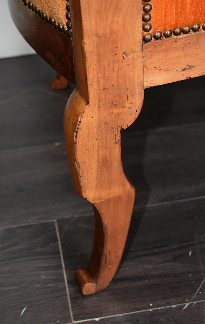 Armchair Walnut Walnut, Restoration Era, XIX.-photo-3